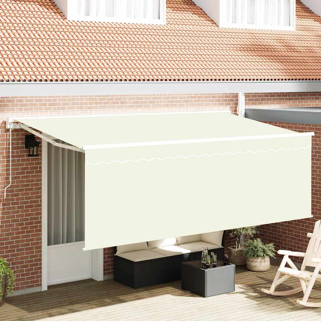 Vidaxl Auvent Rétractable Crème 350 X 200 Cm Polyester Et Aluminium