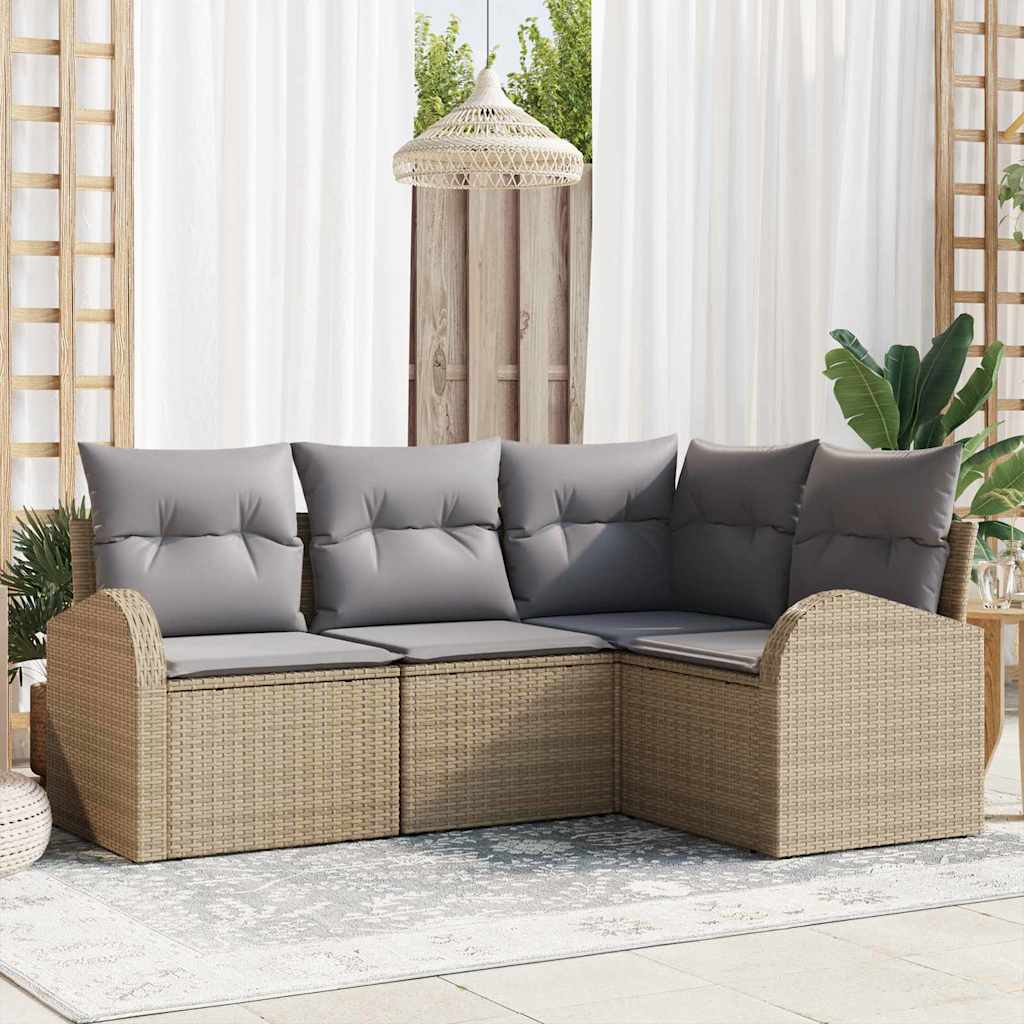 Vidaxl Ensemble De Canapé De Jardin 4 Pcs Beige Et Gris Clair