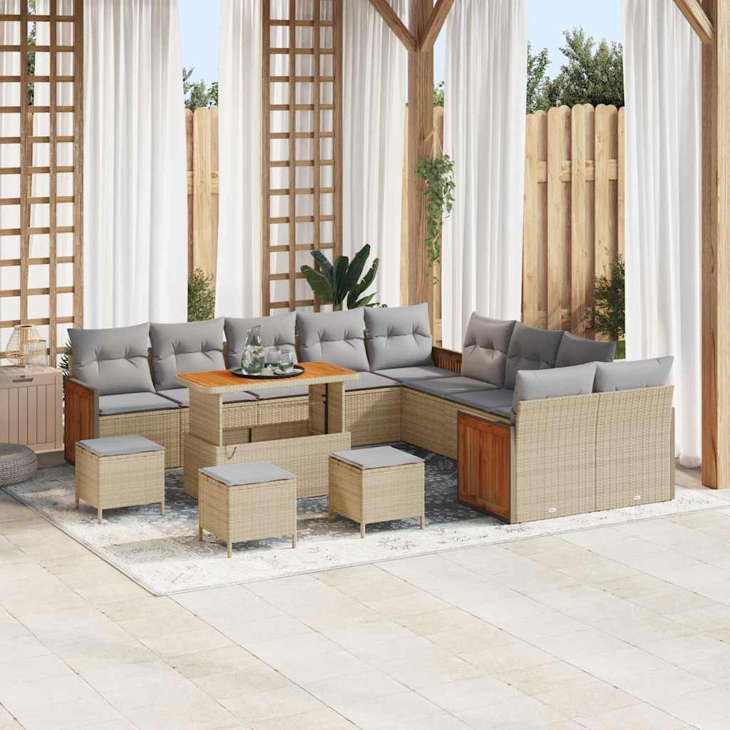 Vidaxl Ensemble De Canapé De Jardin 18 Pcs Beige Et Gris Clair