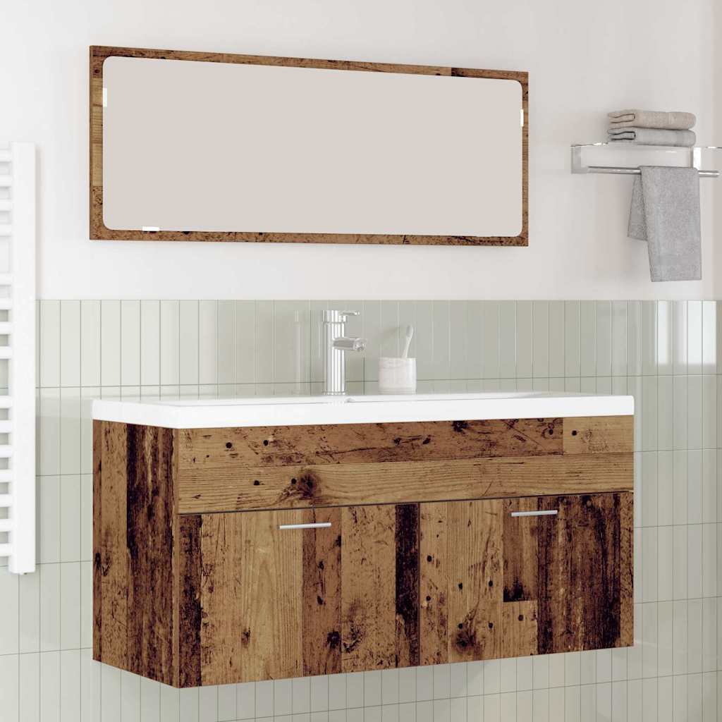 Vidaxl Armoire De Salle De Bain Bois Ancien 100 X 38,5 X 46 Cm