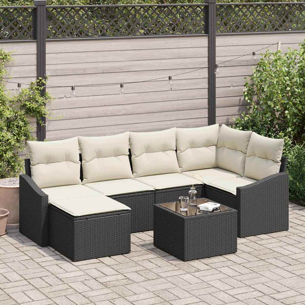 Vidaxl Ensemble De Salle À Manger Pour Jardin 7 Pcs Marron Et Crème