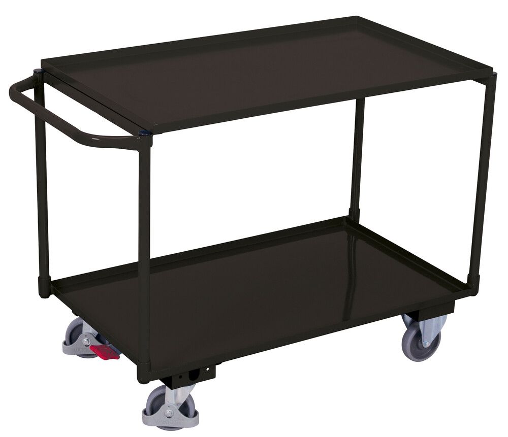 Variofit Tischwagen Mit Gitterrost Und 2 Ladeflächen 995x595mm Ral 7016 Anthrazitgrau