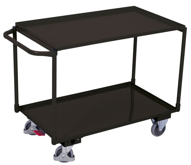 Variofit Tischwagen Mit Gitterrost Und 2 Ladeflächen 995x595mm Ral 7016 Anthrazitgrau