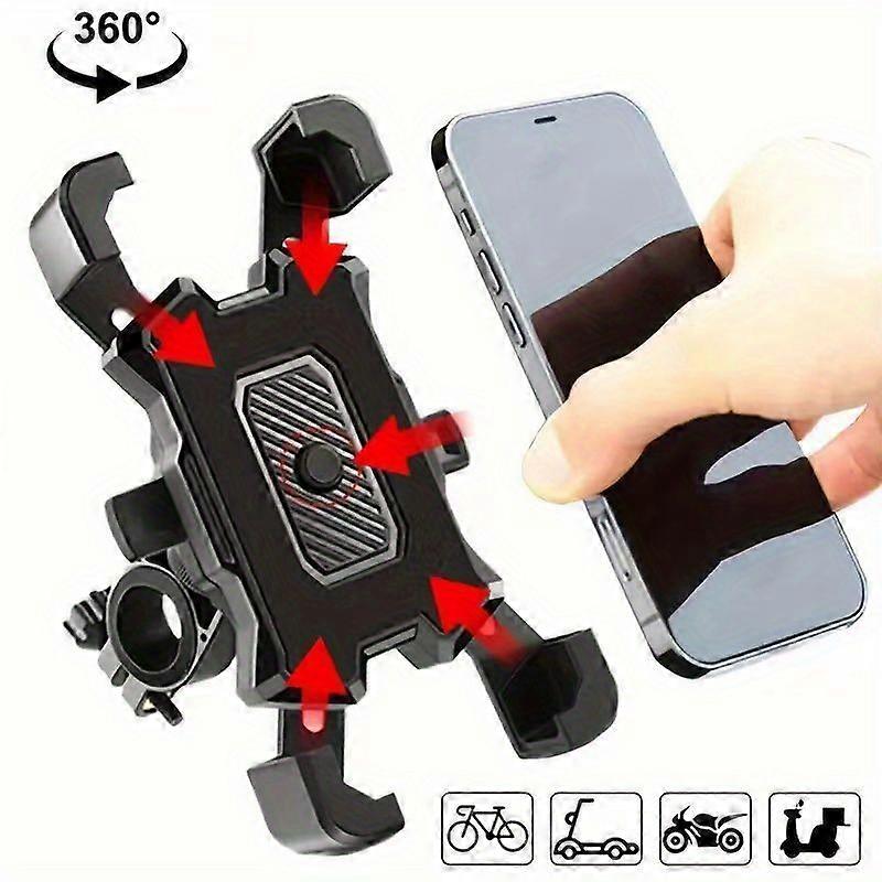 Support De Téléphone Pour Moto Et Vélo, Verrouillage Automatique Abs À 4 Griffes, Support De Guidon Rotatif À 360° Pour Vélo Électrique Et Scooter, Noir
