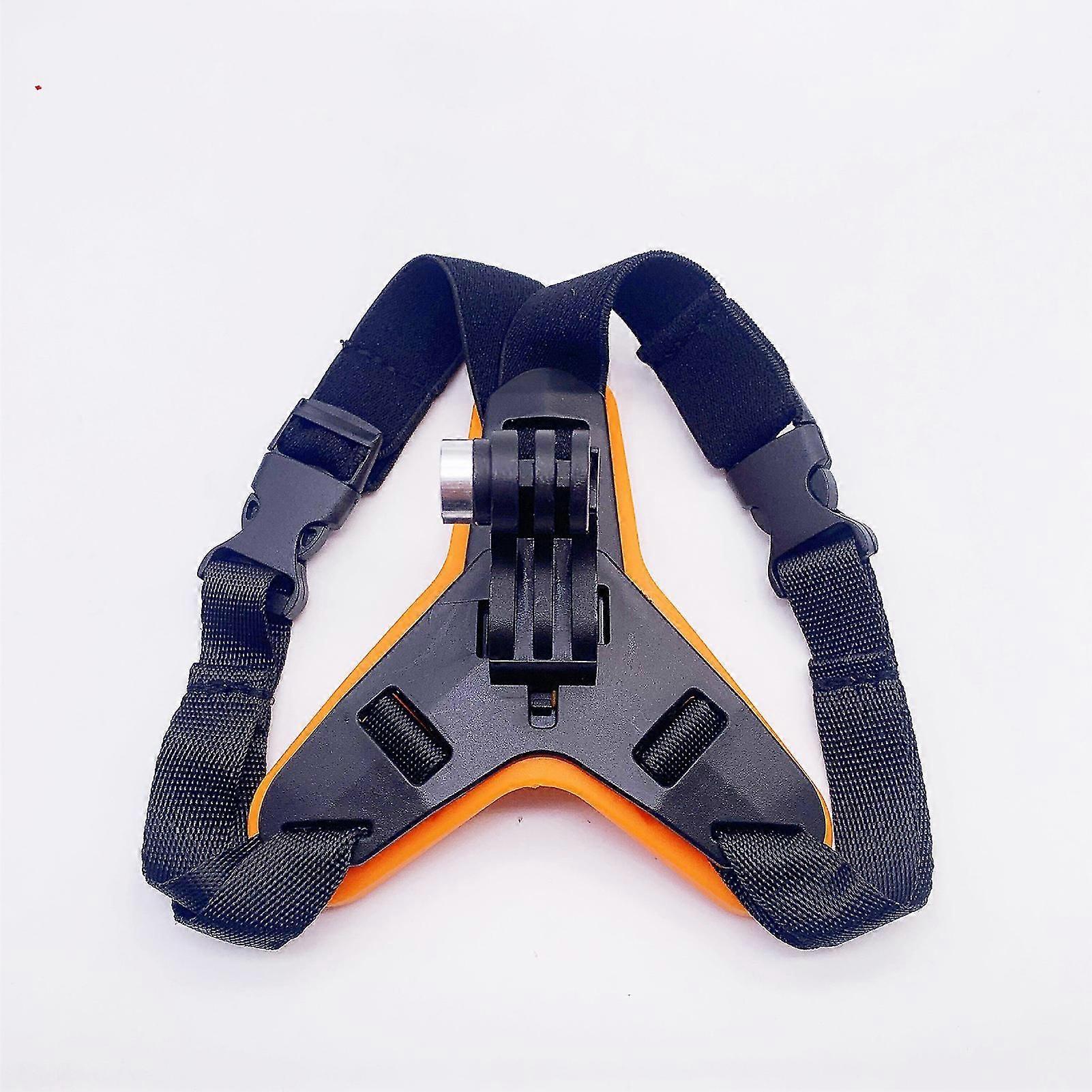 Support De Mentonnière Pour Casque De Moto, Fixation Pour Caméra D'Action, Sports De Plein Air, Cyclisme, Boucle Orange.
