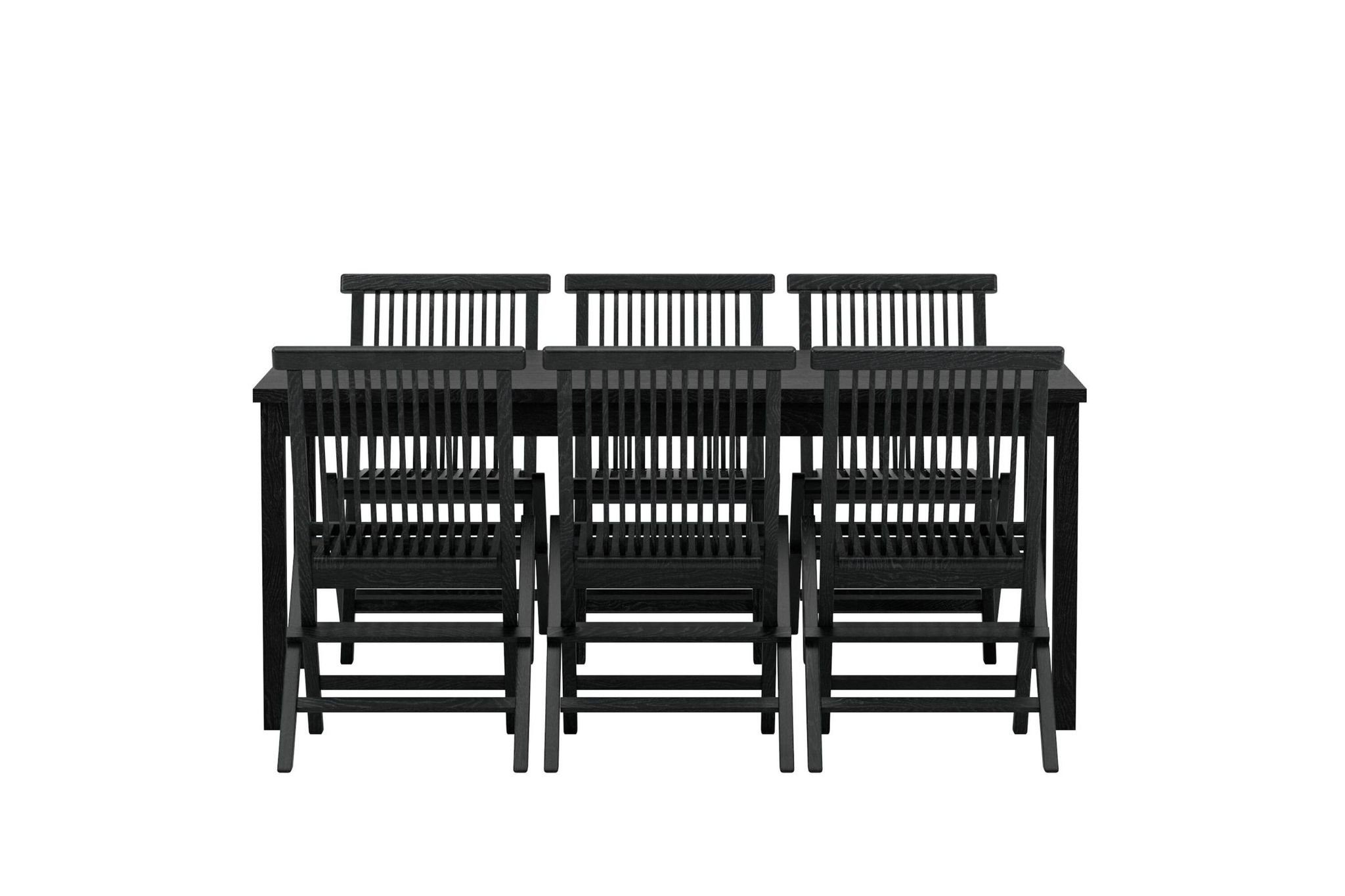 Kenya Gartenset Tisch 90x180 Cm Schwarz 6 Stühle Schwarz.
