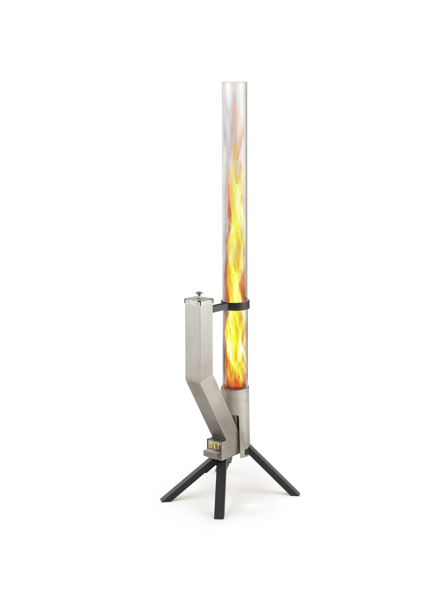 Gardenflare Klassik Feuerrohr Multicolor Edition Silber Schwarzer Fuß