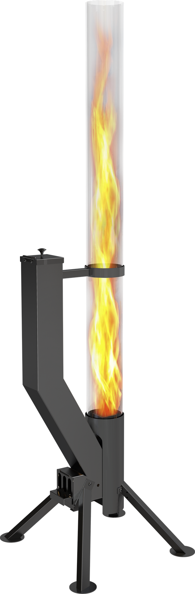 Gardenflare Premium Feuerrohr Edelstahl Schwarz