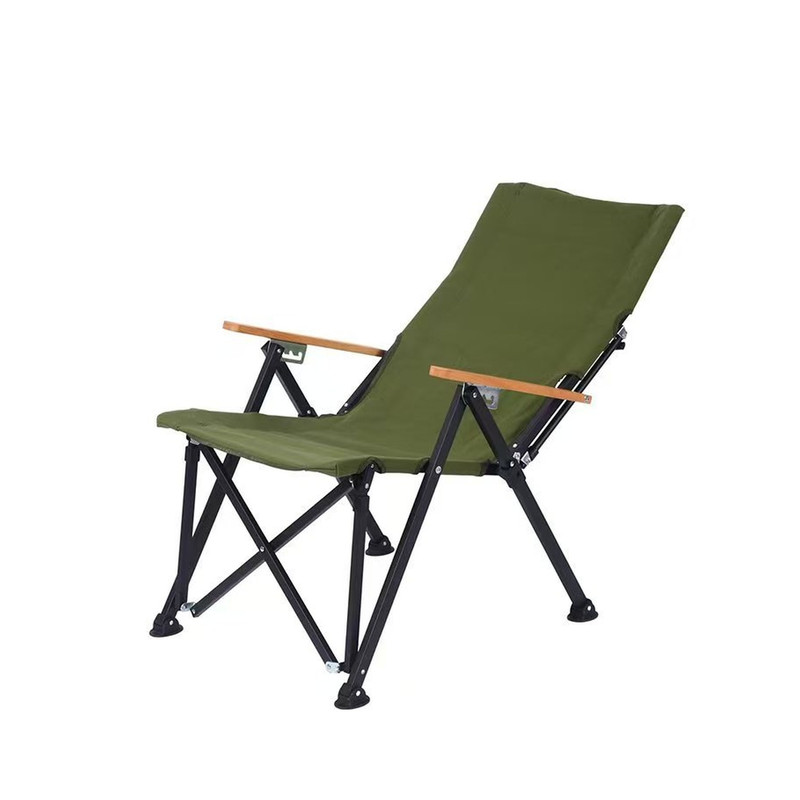 Faltbarer Campingstuhl Mit Armlehnen, Gr眉ner Garten- Und Outdoorstuhl F眉r Camping, Angeln Und Picknick