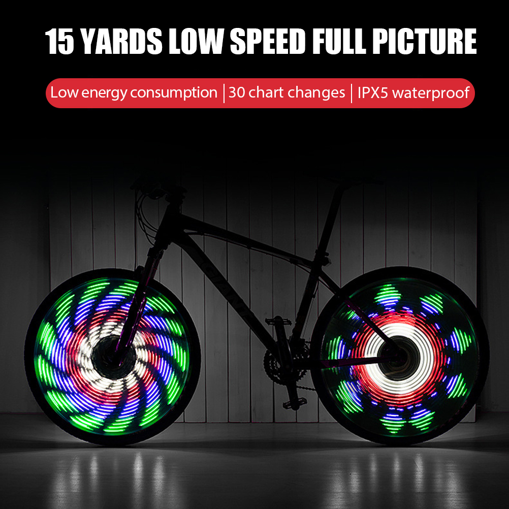 Wasserdichte Felgenbeleuchtung Mit 64 Leds Und 30 Leuchtmustern Für Mountainbikes
