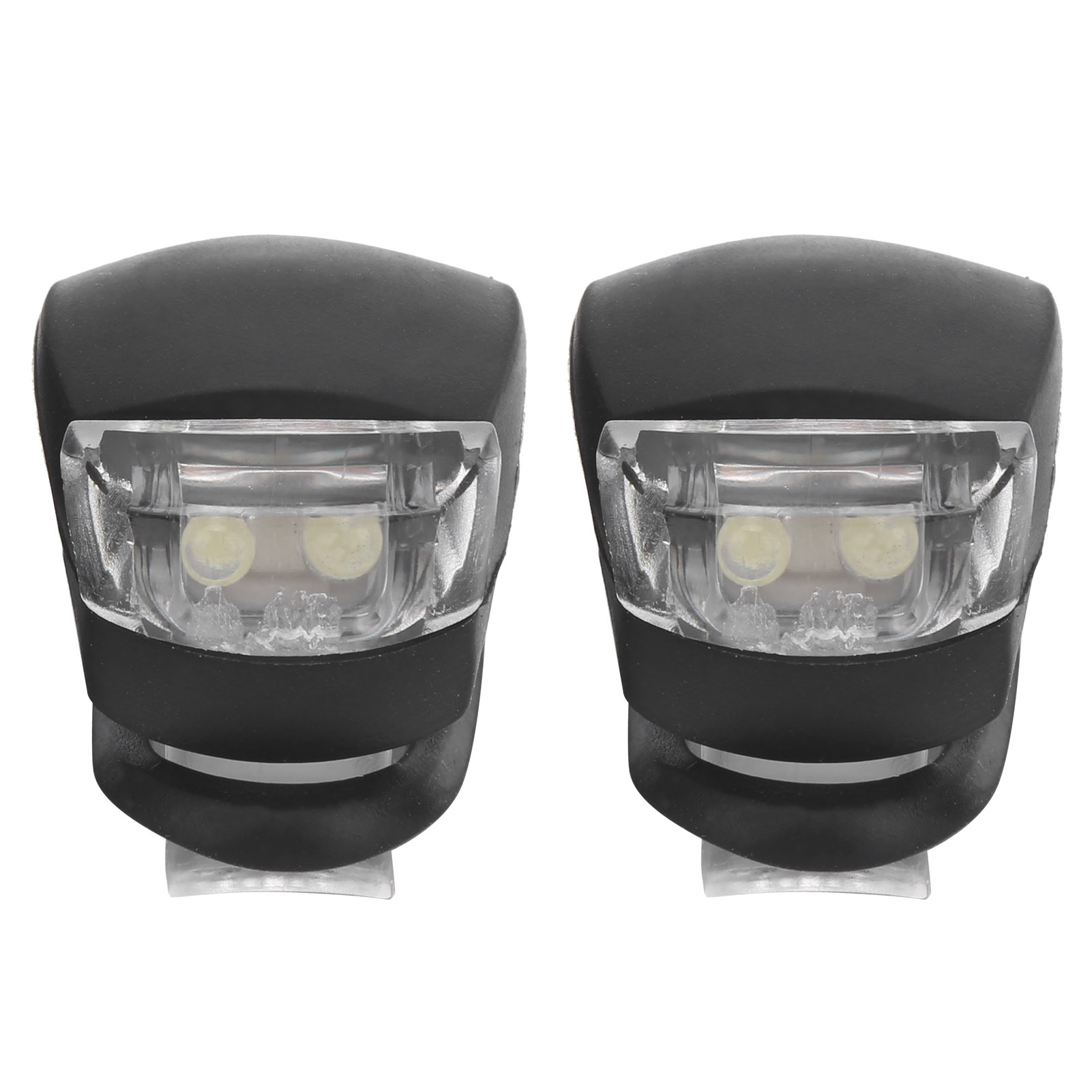 Stück Fahrrad-scheinwerfer-rücklicht Led Energiespar-silikon-warnlampe Weißlicht (2 Stück Schwarz)