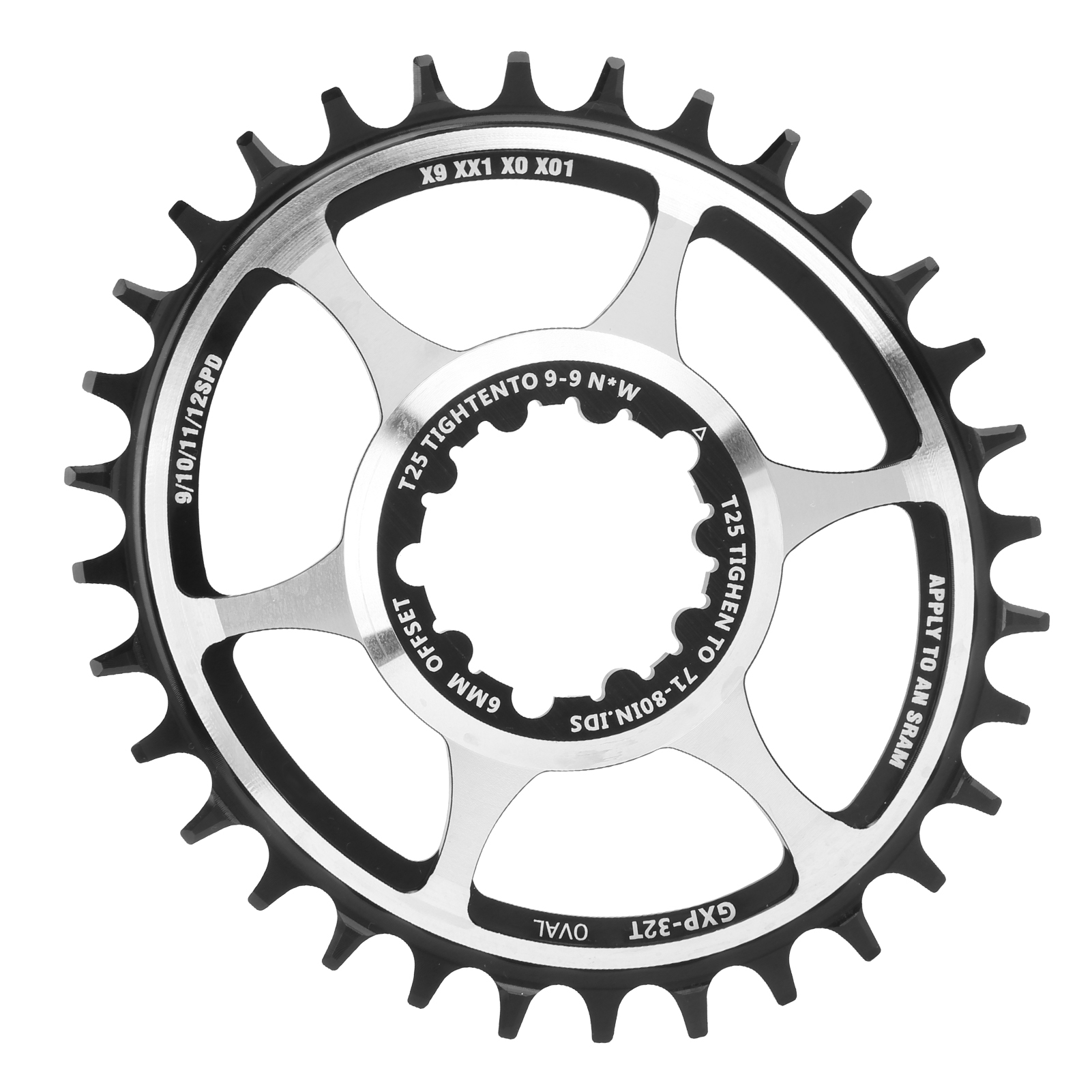 Mountainbike-scheibenbremse Mit Integrierten Positiven Und Negativen Zähnen, 32 Zähne, Ovales Eagle-tooth-design, 6 Mm / 0,2 Zoll