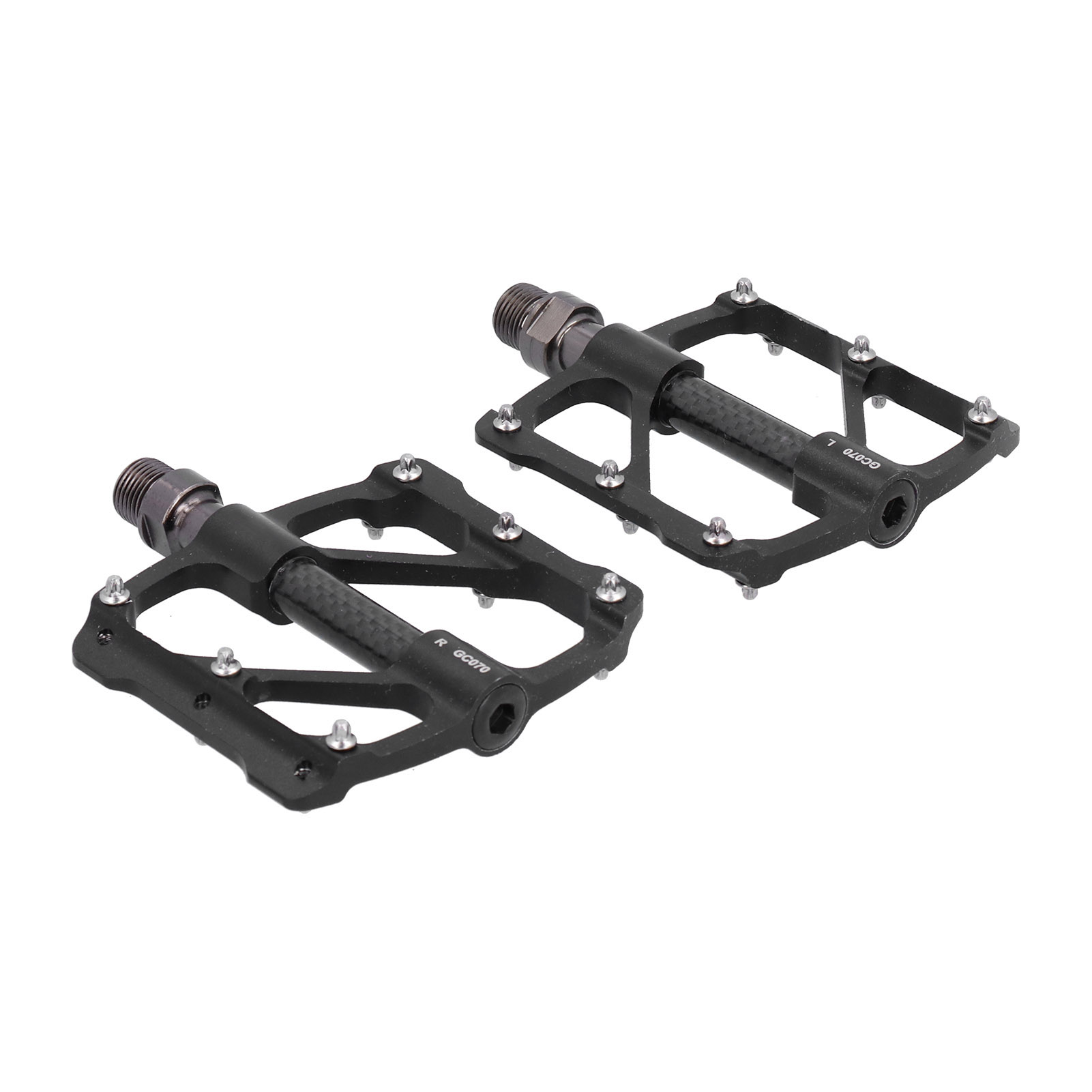 Gub 1 Paar Mountainbike-pedale Rennradpedale 3-kugellager-pedale Mit Rutschfesten Nägeln (schwarz)