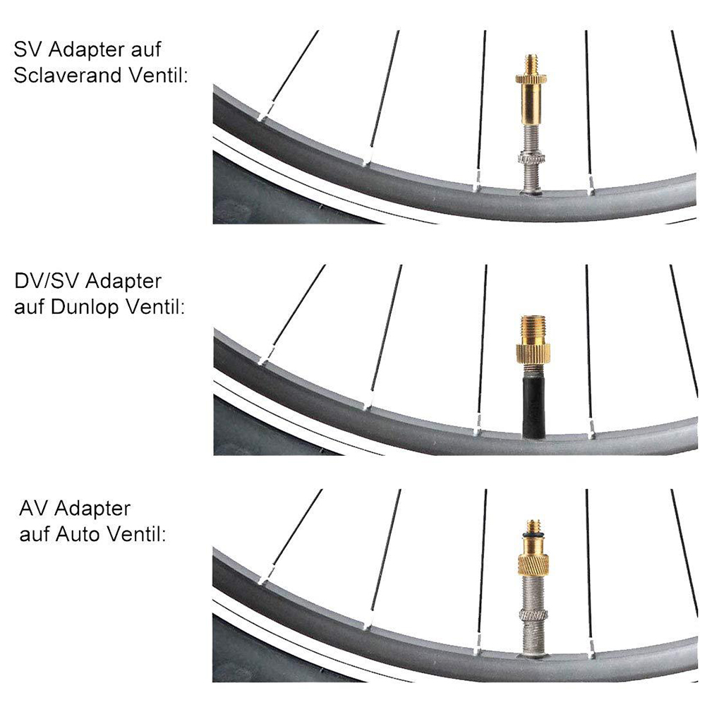 25-teiliges Ventiladapter-pumpenventilset Für Sv-, Av-, Dv-, Dunlop-, French-flash- Und Presta-ventile Mit Ring