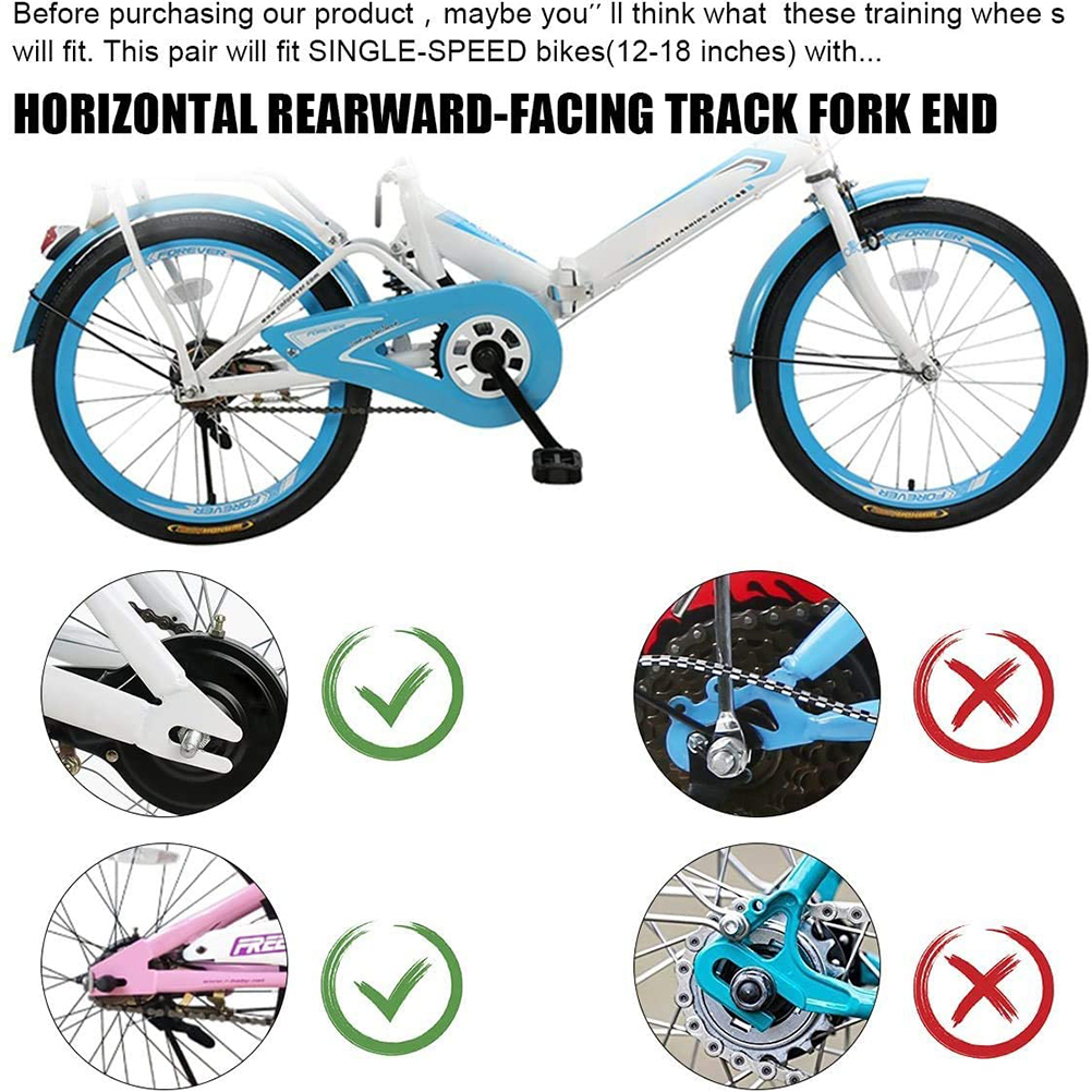 Paar 12 Zoll 20 Zoll Kinderstützräder Universelle Kindersicherheits-stützräder Fahrradstabilisatoren