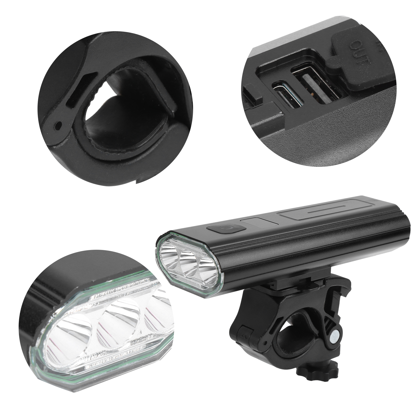 Wiederaufladbare Frontleuchte Für Mountainbikes, Verstellbare Led-lampe Für Den Einsatz Bei Nacht.