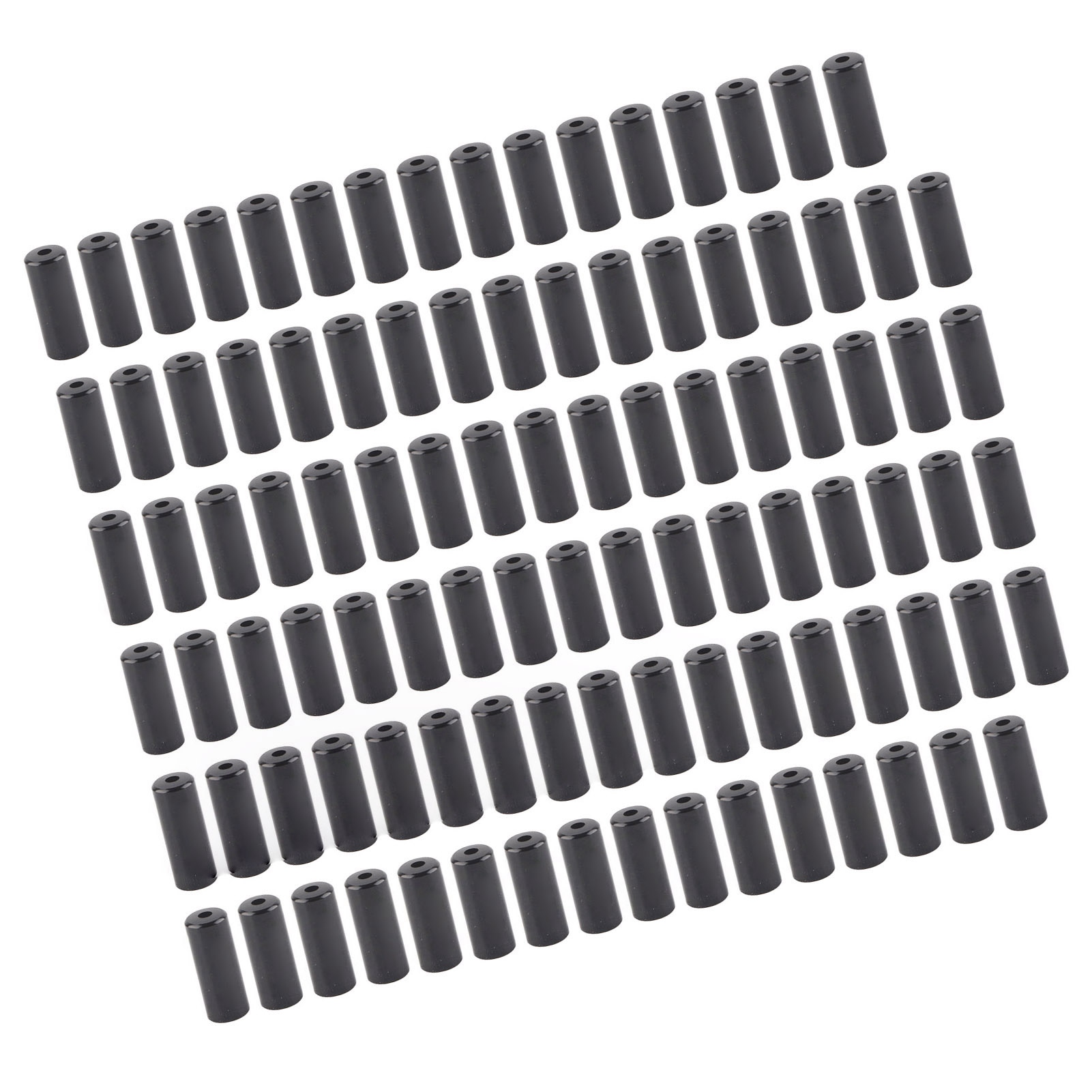 Gub 100er-packung 5-mm-bremszugkappen Aus Aluminiumlegierung Für Fahrräder, Schwarz, Fahrradzubehör