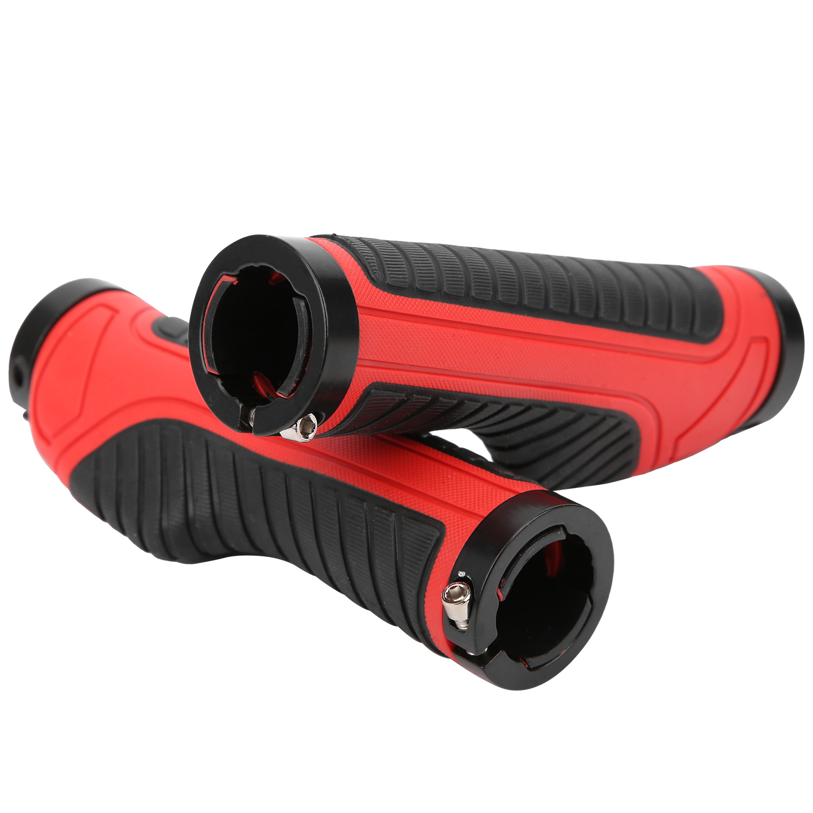 Paar Rutschfeste Lenkergriffe Aus Gummi Für Mountainbikes (schwarz Und Rot)