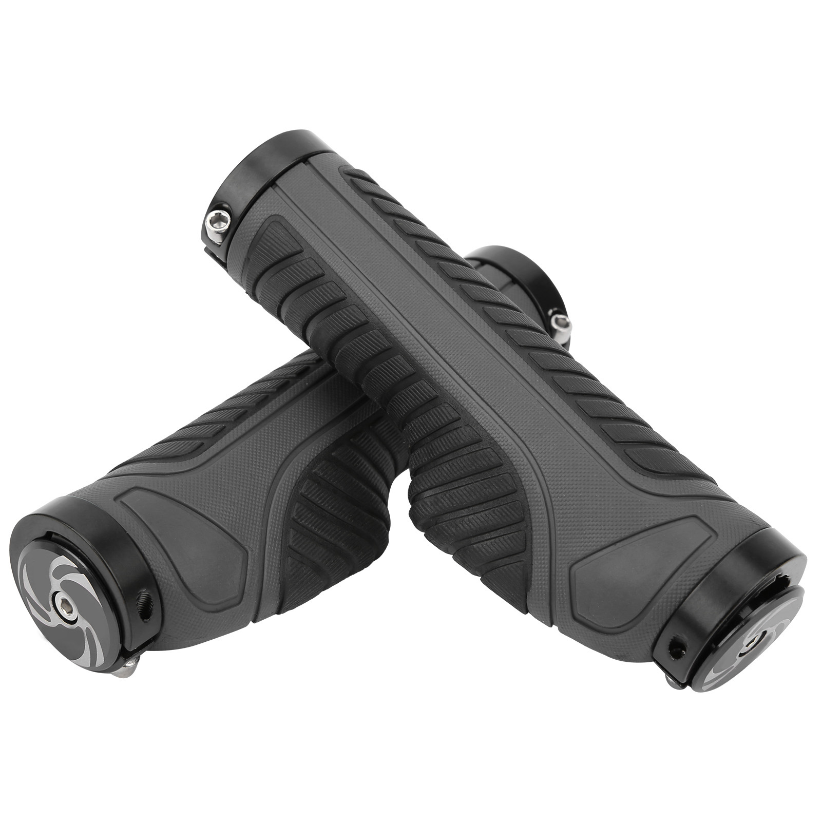 1 Paar Rutschfeste Lenkergriffe Aus Gummi Für Mountainbikes (schwarz Und Grau)