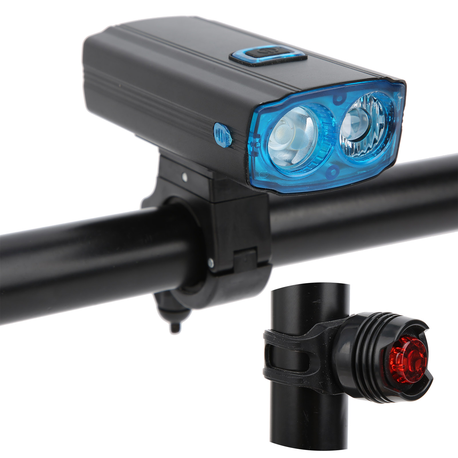 Wiederaufladbare Fahrradlampe Per Usb, Vorder- Und Rücklicht Für Den Einsatz Bei Nacht.