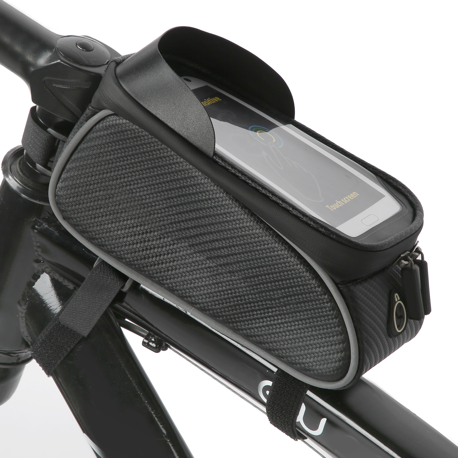 Wasserdichte Outdoor-fahrradtasche Für Handy, Zur Befestigung Am Vorbau Und Am Fahrradsattel, Aus Polyester