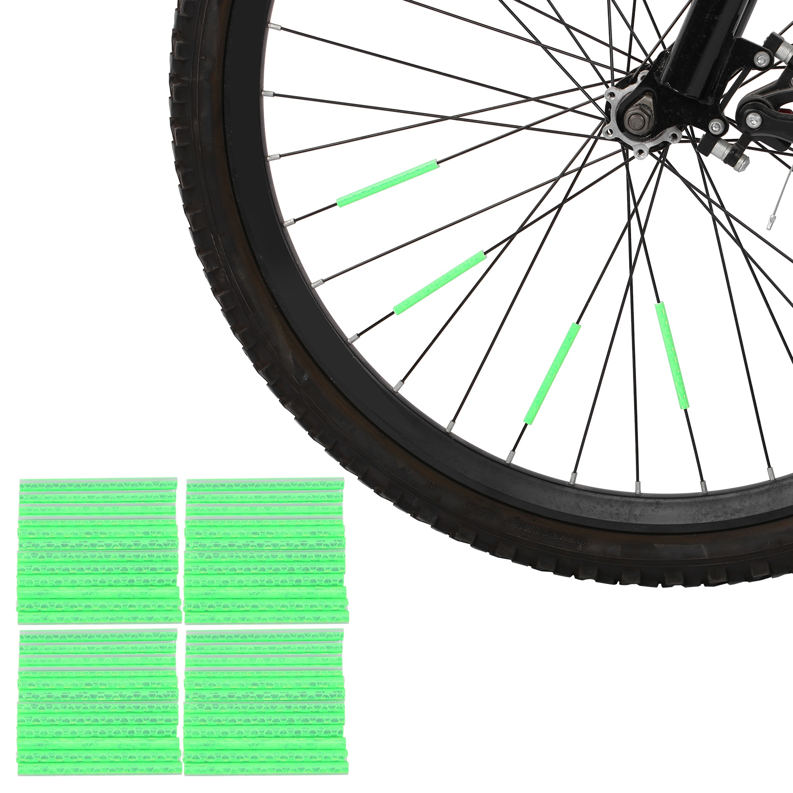 4er-pack Fahrradspeichenreflektoren, Reflektierende Fahrradsignalclips (grün)