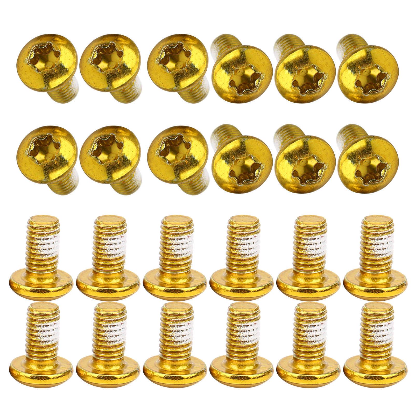 24 Ztto T25 Fahrradscheibenbremsschrauben, Farbige Schrauben M5x10 Mm/0,4 Zoll, Verschleißfester Stahl, Goldfarben