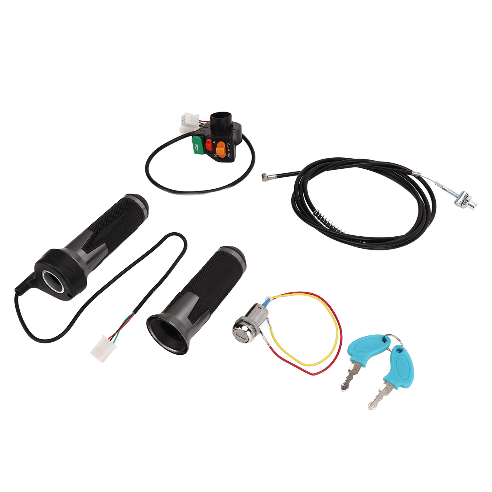 Rutschfester Gasgriffsatz, Trommelbremsschlauch, Zündschalter Und Schlüssel Für Elektrofahrräder Und -roller.
