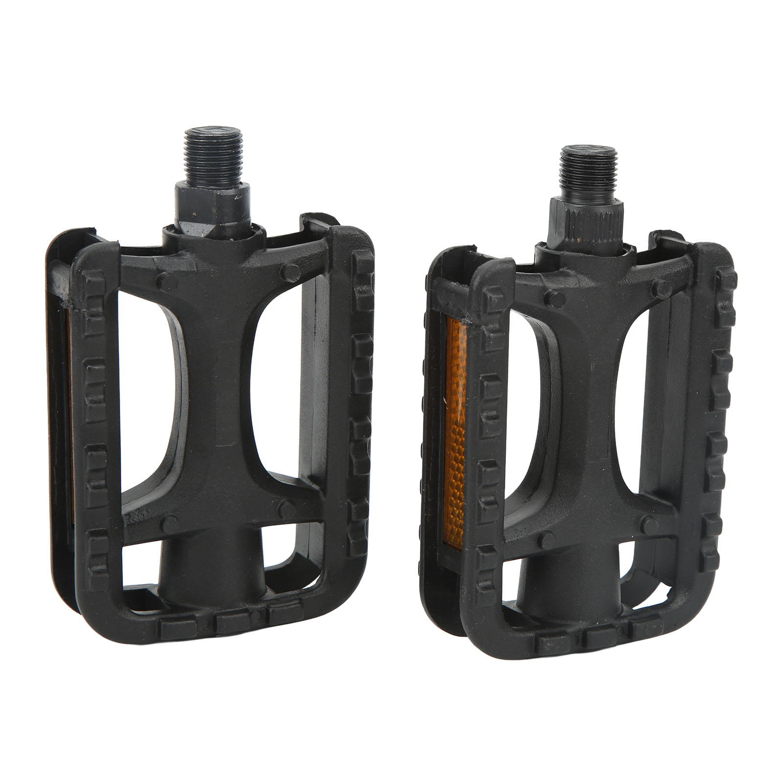 Zwei Fahrradpedale Mit Reflektierenden Streifen, Aus Strapazierfähigem, Rutschfestem Kunststoff, Geeignet Für Mountainbikes Und Rennräder Und Austauschbar.