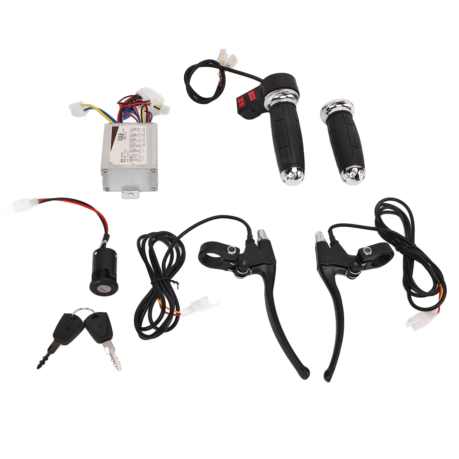 Steuerungssatz Für Elektrofahrräder, 24v 500w Bürstenregler, 3-gang-gasgriff Und Bremshebel Mit Verriegelung, Geeignet Für Dreiräder.