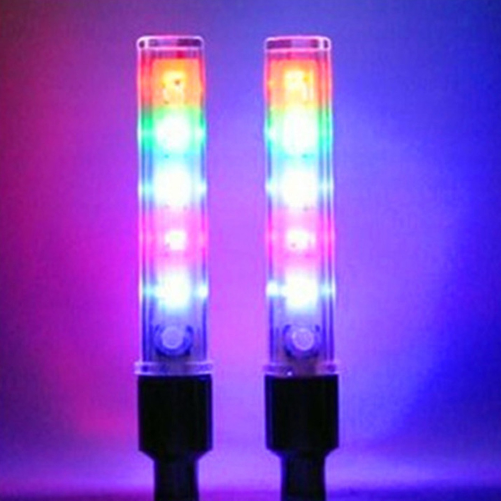 Set Mit 2 Led-fahrradspeichenlichtern, 7 Farbmodi, Reifenventilbeleuchtung, Fahrradzubehör