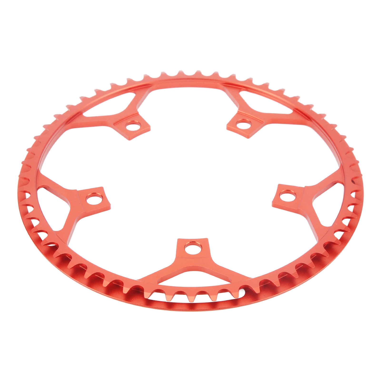 Kettenblatt Für Falträder, Aus Cnc-gefräster Aluminiumlegierung, Verschleißfest Und Geschützt, 53t Rundkettenblatt, Rot.