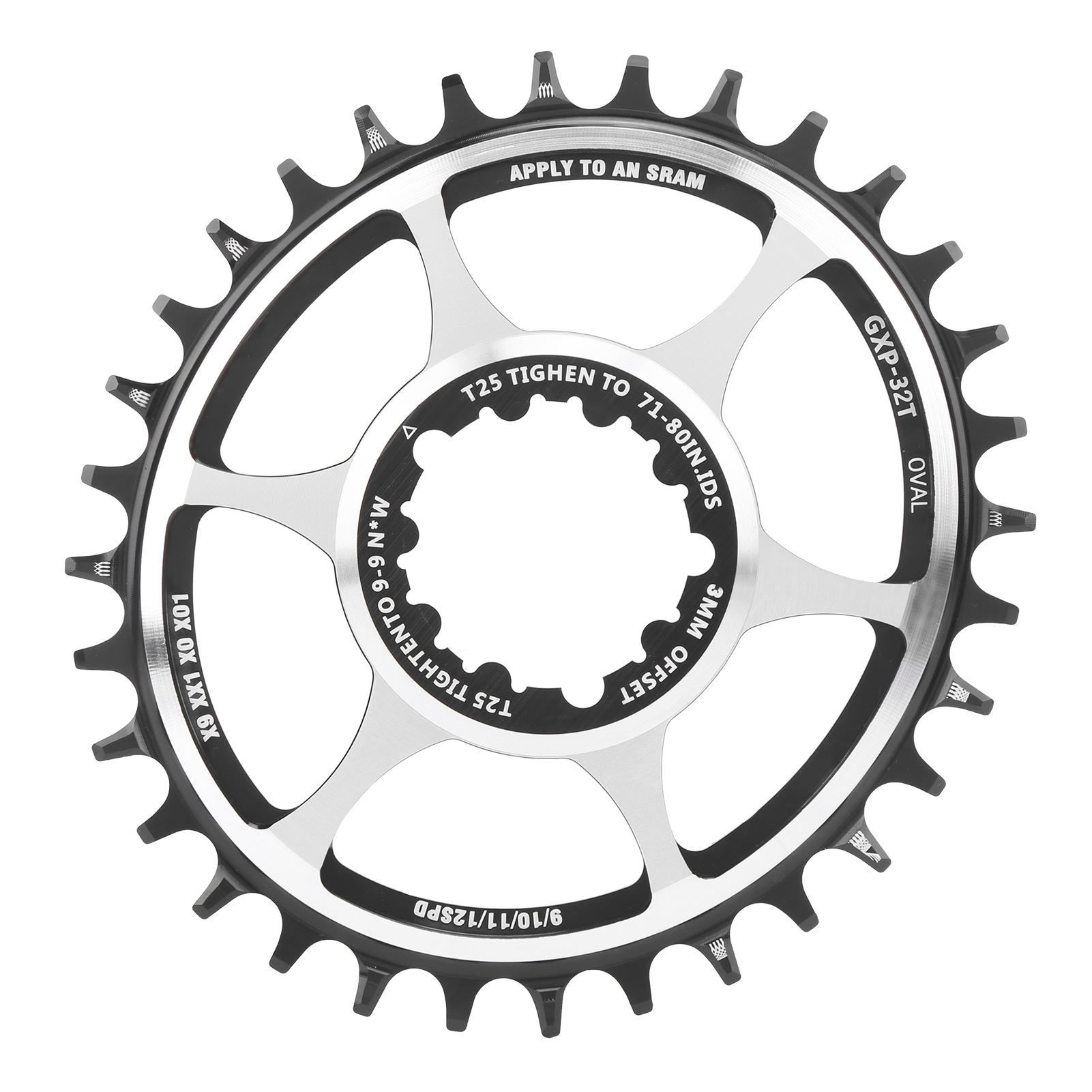 Mountainbike-scheibenbremse Mit Integrierten Positiven Und Negativen Zähnen, 32 Zähne, Ovales Eagle-tooth-design, 3 Mm / 0,1 Zoll