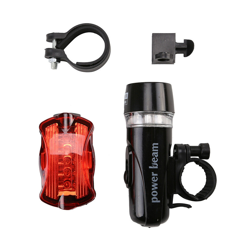 2-teiliges Set Mit 5 Led-fahrradlichtern, Vorder- Und Rücklicht Sowie Befestigungssitz