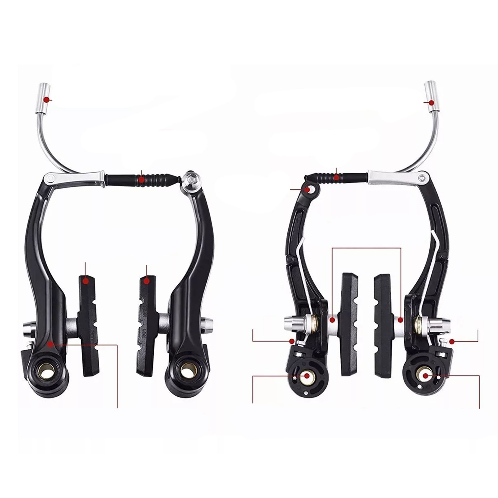 Vorder- Und Hinterrad-v-bremsen Für Fahrräder, Aus Aluminiumlegierung, Für Mountainbikes Und Rennräder, Fahrradzubehör, Schwarz