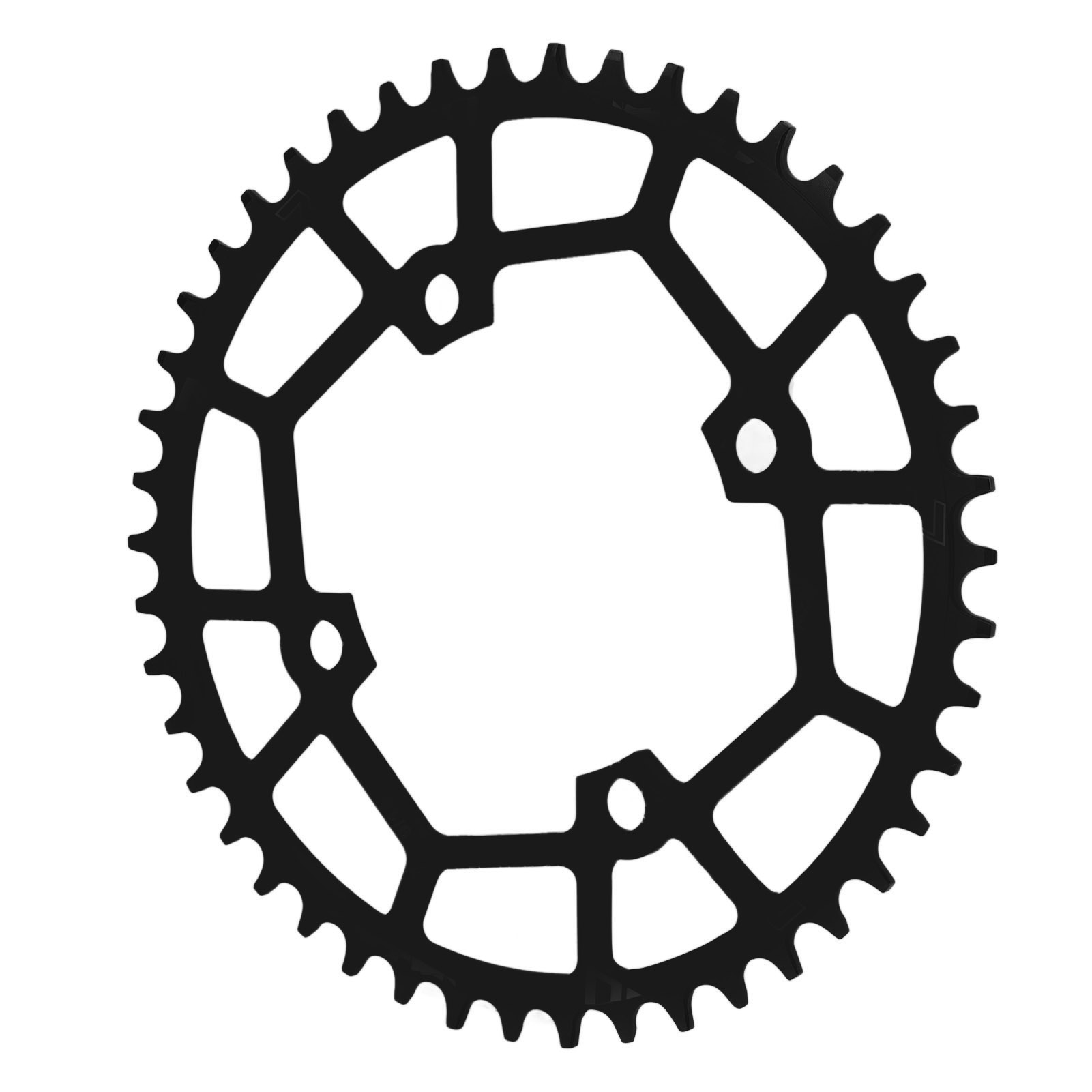 104bcd 46-zahn-mountainbike-kettenblatt Aus Schwarzer Aluminiumlegierung, Reduziert Reibung Und Geräuschentwicklung.
