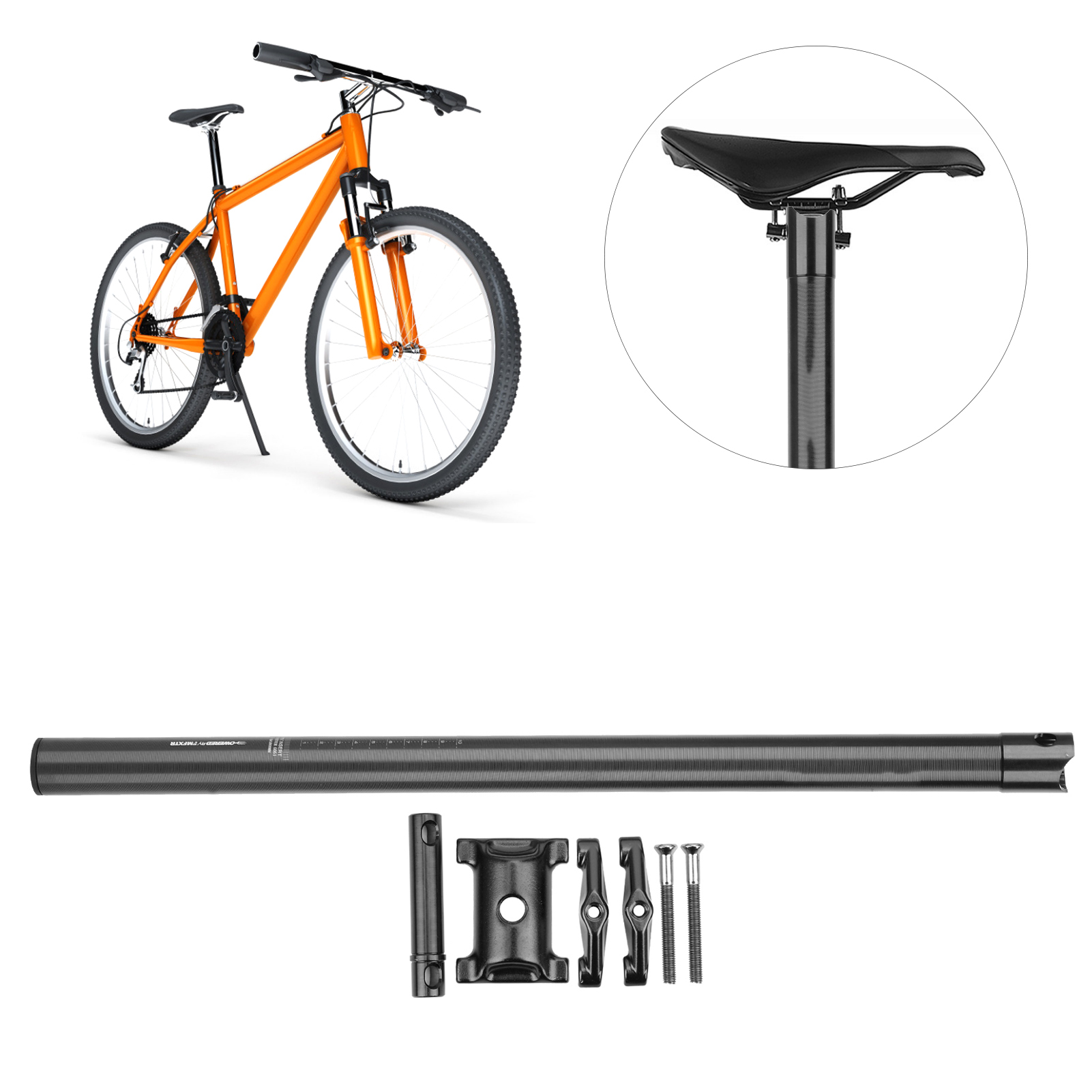 33,9 Mm Klappbare Fahrradsattelstütze Aus Aluminiumlegierung Für Rennräder Und Mountainbikes, Schwarzes Rohr