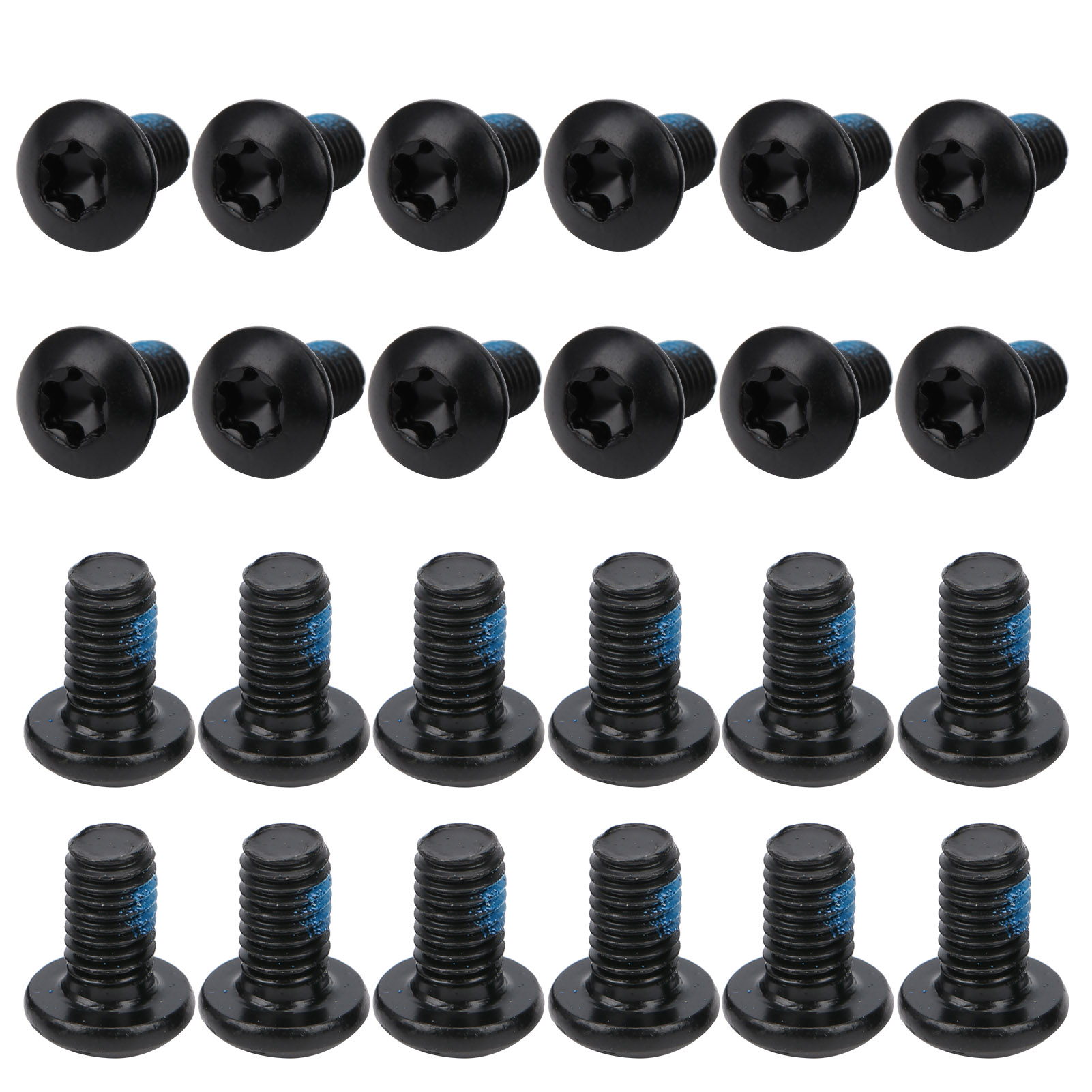 24 Ztto T25 Fahrradscheibenbremsschrauben, Farbige Schrauben M5x10 Mm/0,4 Zoll, Verschleißfester Stahl, Schwarz