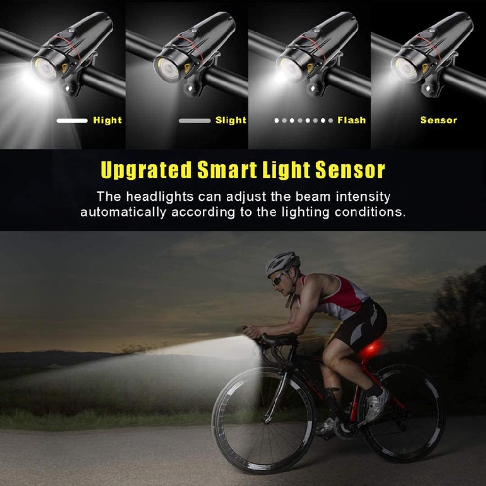 350 Lumen Fahrradlicht-set, Usb-wiederaufladbar, Vorder- Und Rücklicht, Robustes Und Leichtes Mountainbike-licht