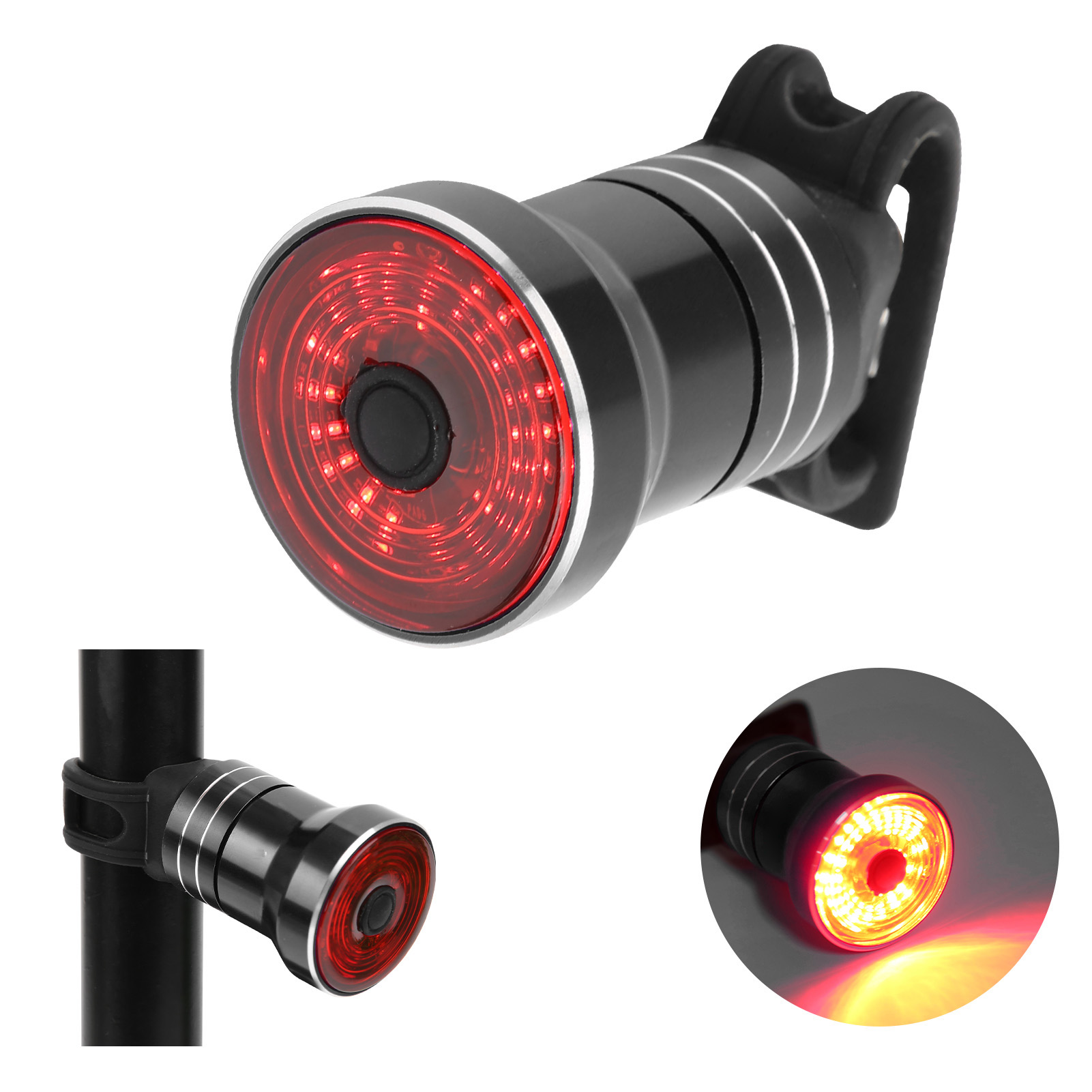 Ztto Fahrradrücklicht Mit Bremssensor, Wasserdicht, Led, Usb-aufladbar, Schwarz