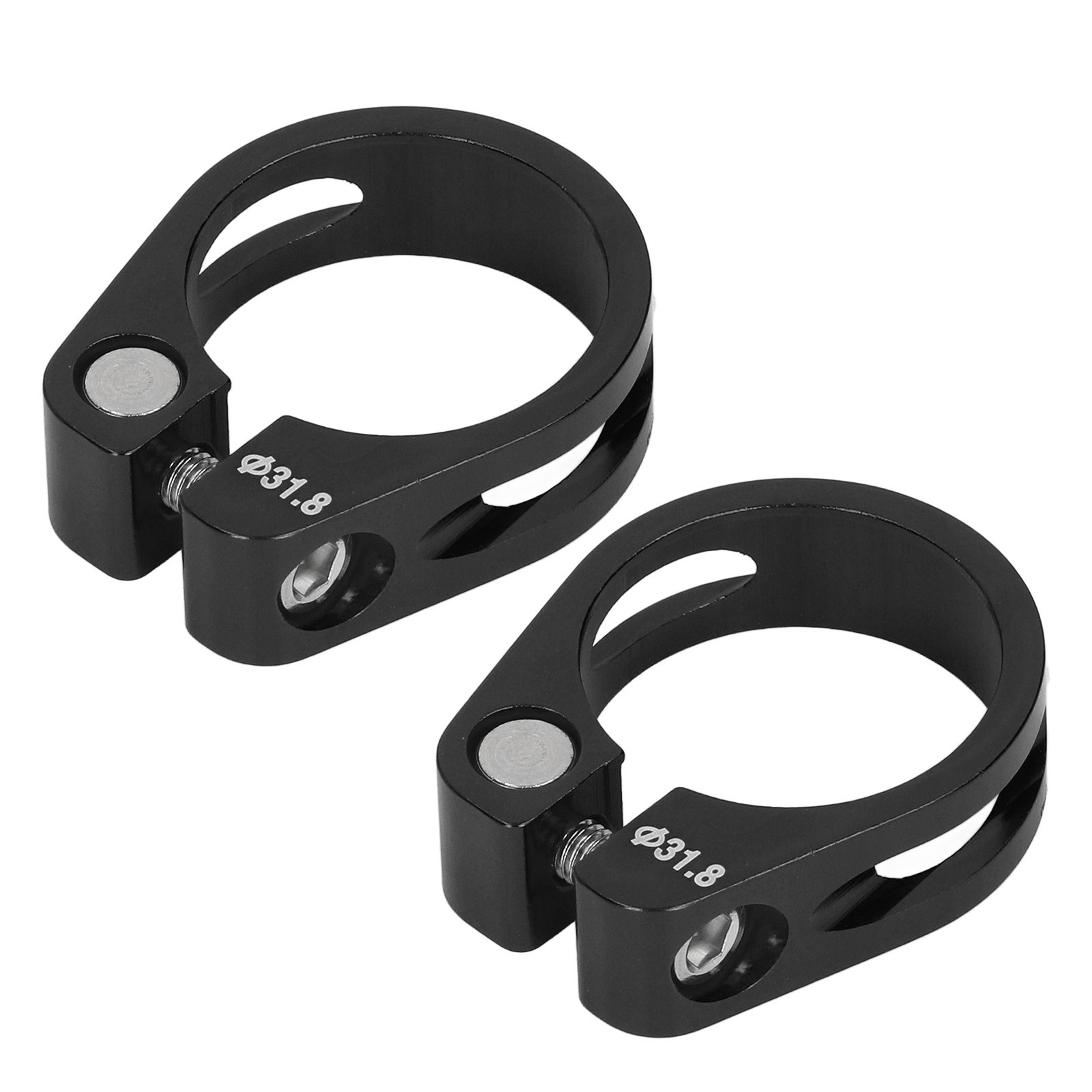 Set Aus Zwei Schnellspann-sattelstützenklemmen Aus Aluminium Für Fahrräder, Geeignet Für Fahrradzubehör, Schwarz.