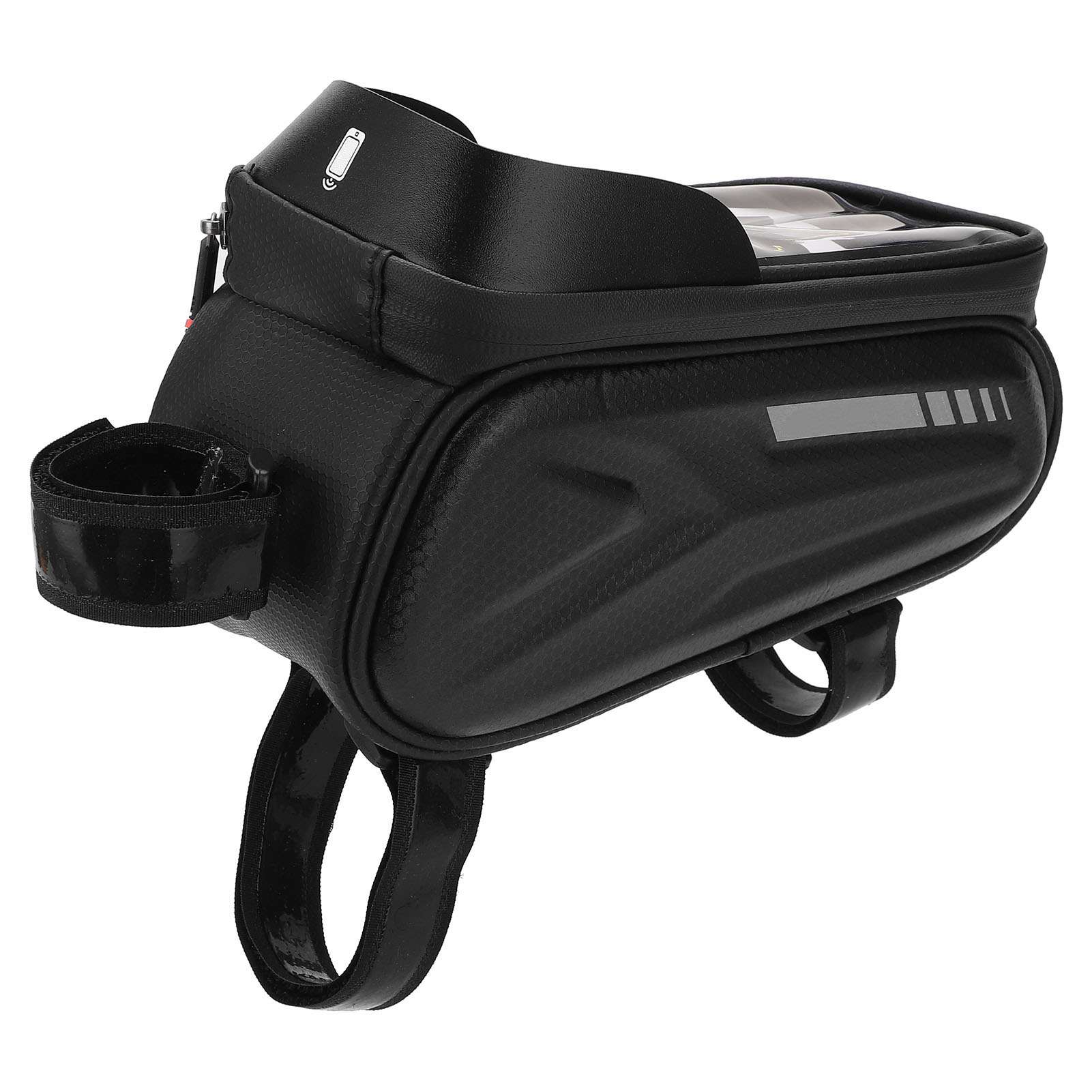 Fahrrad-handytasche Für Den Rahmen, Wasserdicht, Reflektierend, Mit Halterung Für Das Oberrohr, Weiß, Reflektierend