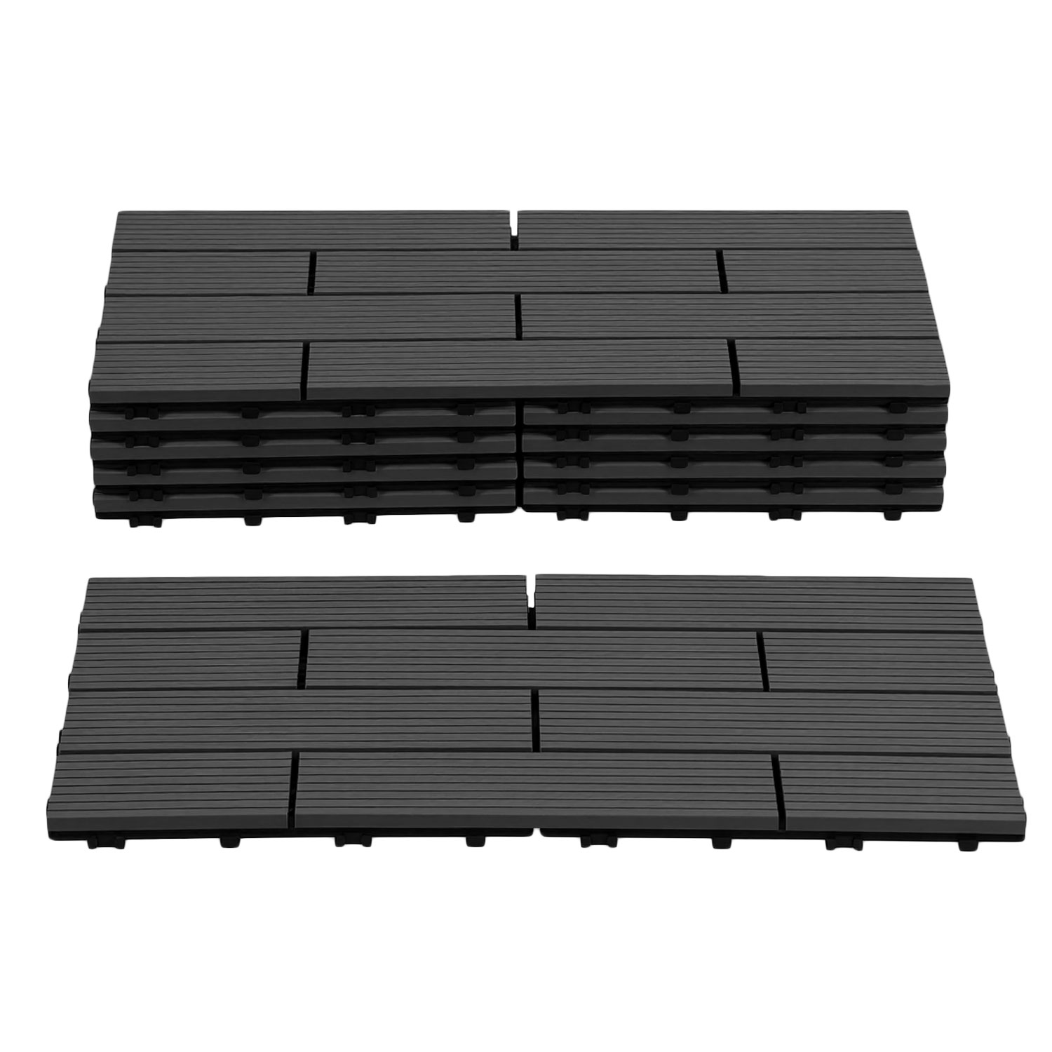 Jiubiaz Wpc Terrassenfliesen 30x60 Cm Anthrazit 24 Stück 4 M² Klickfliesen Garten Balkon