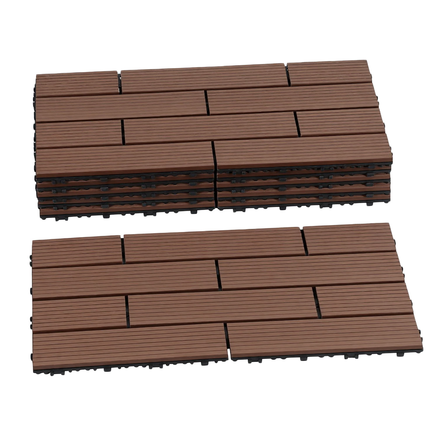 Jiubiaz Wpc Terrassenfliesen 30x60 Cm Rotbraun 24 Stück 4 M² Klickfliesen Garten Balkon