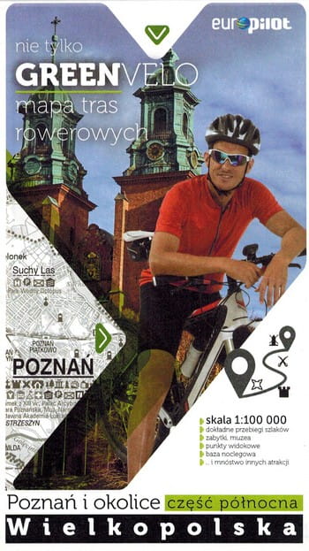 Poznań Und Umgebung, Nördlicher Teil. Großpolen. Touristische Karte Der Radwege. Nicht Nur Green Velo. Euro Pilot