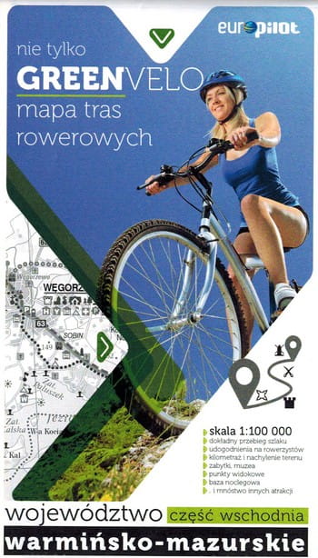 Woiwodschaft Ermland-masuren, Östlicher Teil. Touristische Karte Der Radwege. Nicht Nur Green Velo. Euro Pilot.