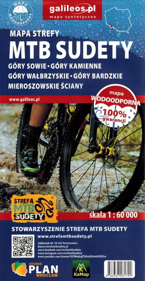 Mountainbike-touren In Den Sudeten: Eulengebirge, Steingebirge, Wałbrzych-gebirge, Bardgebirge, Mieroszów-gebirge. Wasserfeste Wanderkarte Mit Radrouten. Ausgabe 2023. Galileos