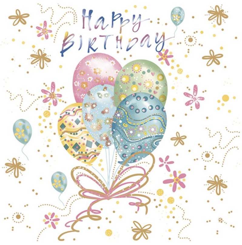 Servietten-luftballons „happy Birthday“ (33 X 33 Cm), 20 Stück