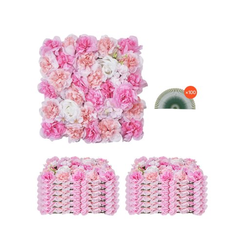 Künstliche Hecke, 12 Stück, 380x380x65 Mm, Künstliche Pflanzenwand, Nahtloses Design Und Einfache Installation Für Hochzeit, Valentinstag, Zuhause, Babyparty, Hintergrunddekoration, Rosa