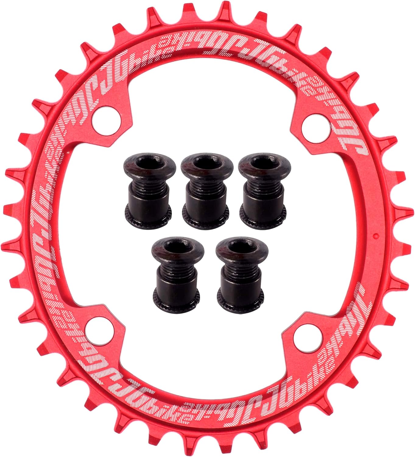 Rotes Vorderes Fahrradritzel 104 Mm 38 Zähne Mtb
